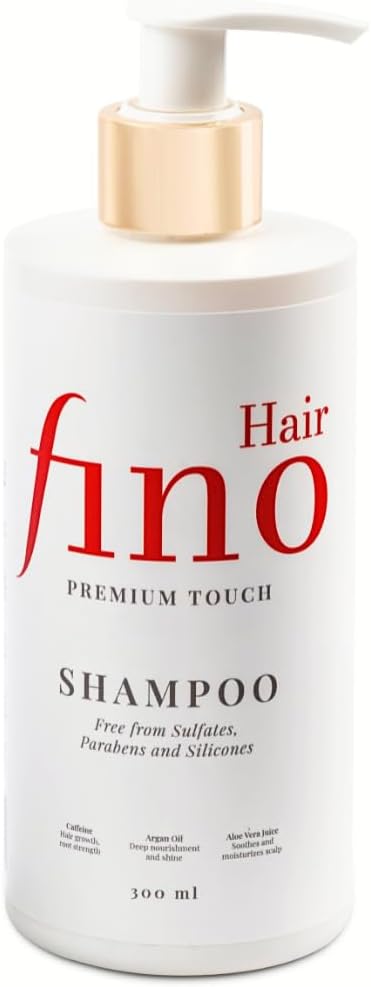 fino Hair Shampoo per la cura profonda dei capelli con caffeina, biotina, acido ialuronico e olio di argan, senza solfati e parabeni, 300 ml