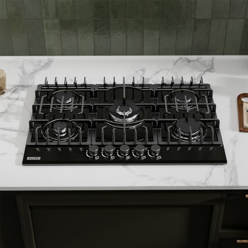 Empava 30 in. Gas Stove Cooktop 5 Italy Sabaf Sealed Burners NG/LPG Convertible in Black Tempered Glass, 30 Inch by Empava - Image 6