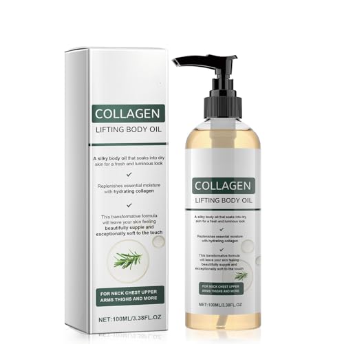 Hglyxoae Hydrating Collagen Oil For Body & After Shower - Collagen Lifting Body Oil, Moisturizing Anti Aging Silk Body Oils for Women & Men, Helps Soften Appearance Of Crepey Skin (1PC)