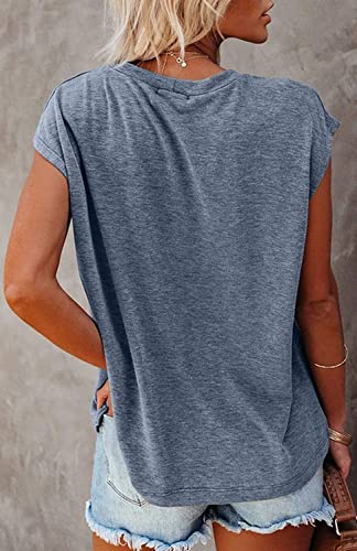 Image of CNFUFEN Short /Long Sleeve T Shirts for Women Fashion Casual Summer Lightweight Solid Trendy Tops