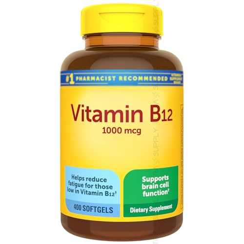 Nature_Mades Vitamin B12 1000 mcg (400 Count. Value Pack) - Energy Metabolism & Cellular Support - Gluten-Free Softgels