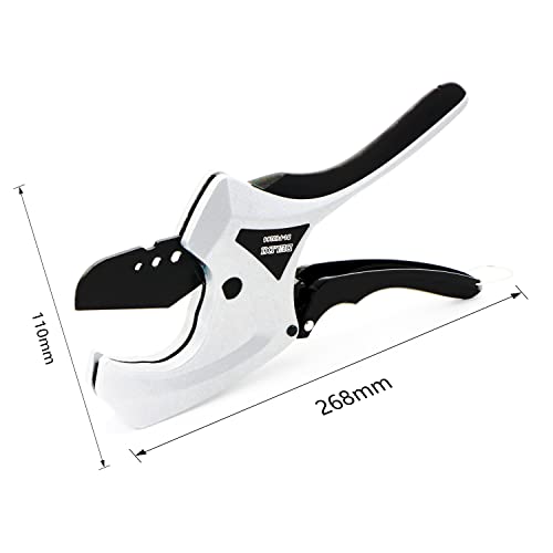 Delixi Pvc Pipe Cutter With Extra Blade, 2-1/2", Pvc Cutter Ratchet-Type Pipe Cutter,Plastic Pvc Pipe Cutter, Pex Ppr,Hoses And Plumbing Pipes With Hex Hole Update #TOP2