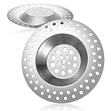 Bouchon de Crépine d'Évier de Cuisine en Acier, Couvercle de Trou de Prise, Couvercle de Drain Douche Filtres Métalliques Attrape-Cheveux Filtre Vidange Baignoire, 7,5 cm/ 2,95 Pouces (1)