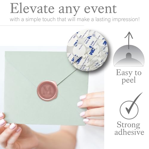 Infusion Personalized Wax Seal Monogram Stickers - Elegant Self-Adhesive Envelope Seals with 16 Monogram Designs - Perfect for Invitations, Cards, & Party Favors - 25 Pack (3451) - Thumbnail 5