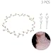 Produktbild Daimay 3 Stück Hochzeit Halskette Ohrringe Set Elfenbein Farbe Simulierte Perle Lange Quaste Baumeln Ohrhänger Halsband Lätzchen Ketten Schmuck Choker Aussage  Gold und Weiß