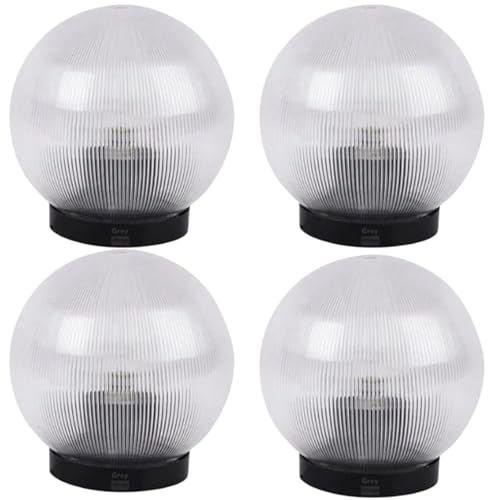 Image of 8 Inch Transparent Globe Gate Light for Main Gate Pillar, Clear Plastic Outdoor, Waterproof Pillar Post Light, (Bulb Not Included) Pack of 4,
