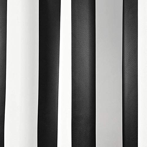 Lush Decor Wilbur Room Darkening Striped Window Panel Curtains Set (Pair), 84 In L, Black #TOP3