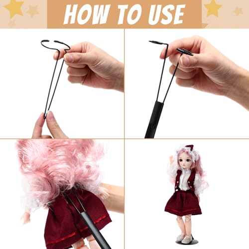 Image of Yaocom 6 Pcs Adjustable Doll Stands for 12 Inch to 18 Inch Dolls Display Stand with Expandable Waist Wire Action Figure Display (Black)