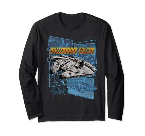 T-shirt Star Wars Millennium Falcon manches longues cadeau original pour fan de science-fiction