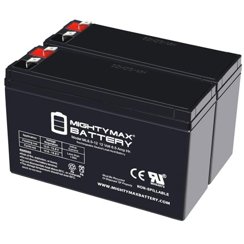 Mighty Max 12V 6.5Ah AGM Battery F2 for CSB HR1228W (2 Pack)