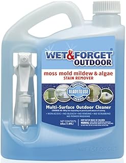 Wet & Forget Outdoor Moss, Mold, Mildew, & Algae Stain Remover Multi-Surface Cleaner, Ready to Use, 64 Ounce