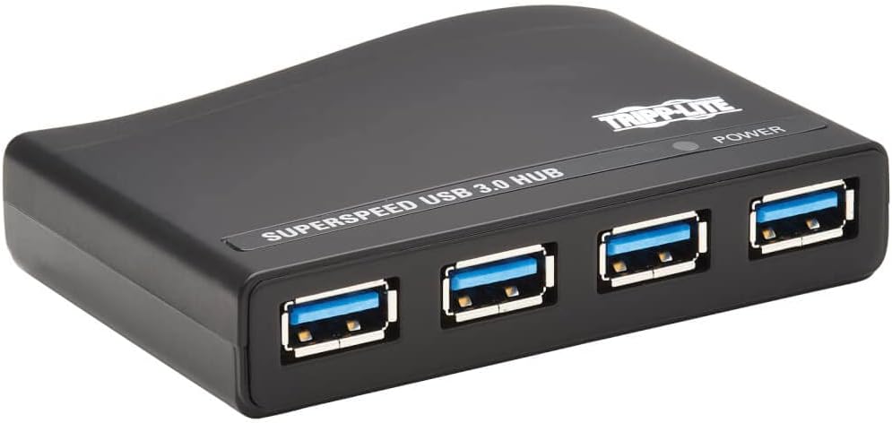 Tripp Lite 4-Port USB-A Mini Hub - USB 3.2 Gen 1, Up to 5 Gigabits per Second, Plug-and-Play No Software Needed, International Plug Adapters for UK, EU, & Australia - 1-Year Warranty (U360-004-R-INT) : Everything Else