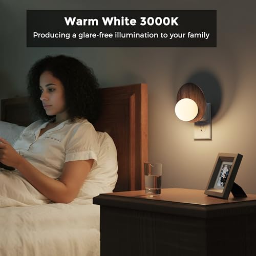 Image of L LOHAS LED Night Light, Cozy Rustic Farmhouse Night Light | 2 Pack, Dusk to Dawn Sensor, 3000K Soft White, Brightness Adjustable, Vintage Nightlight for Bathroom Adults