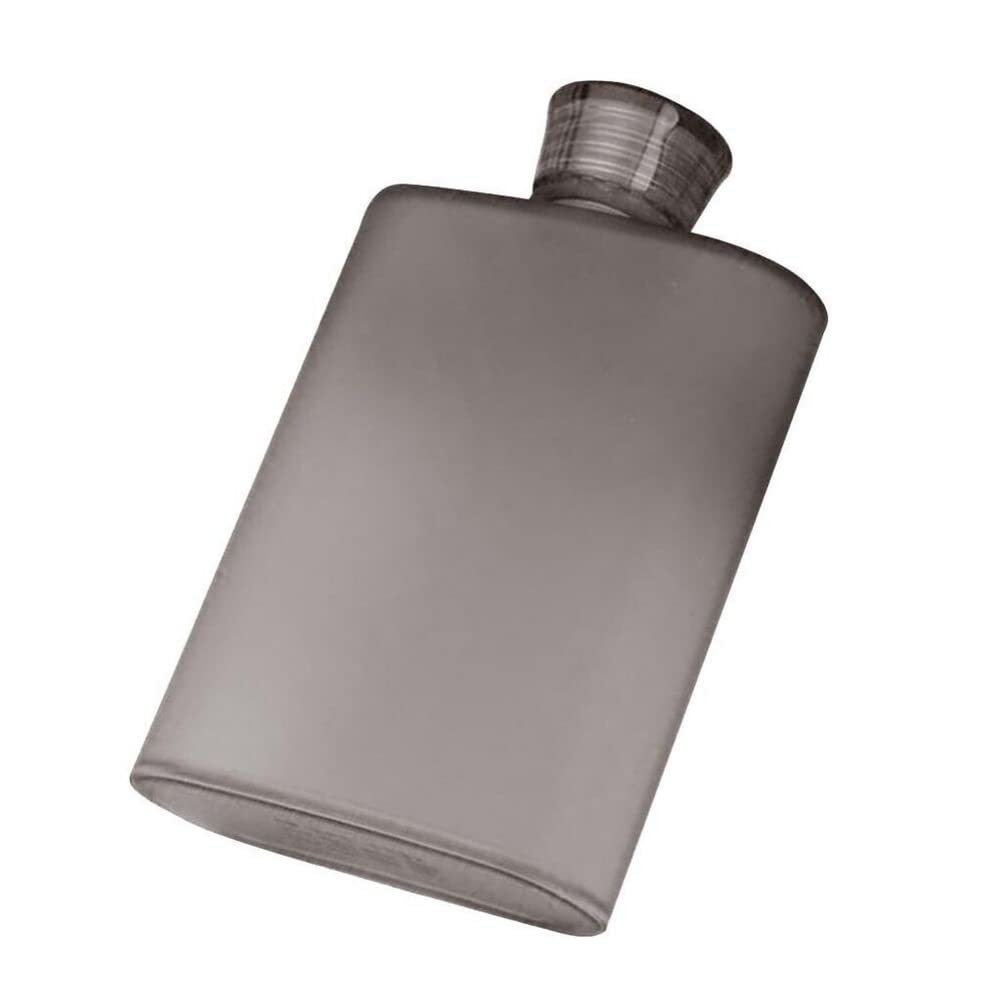 Anso Gray Plastic Hip Liquor Whiskey Flask Cap Pocket Leak-Proof Sports Water Bottle Leakproof (Gray)
