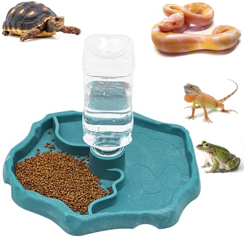 Distributeur d'eau pour Reptile, Mangeoire Gamelle Tortue Terrestre, Abreuvoir Tortue Terrestre 2...
