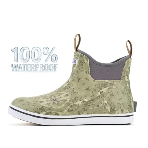 Image of SUREWAY Men's Deck Boots Professional Non-Slip Fishing & Ankle Boating Boot Waterproof Rain Boots, Lightweight Neoprene Rubber Deck Boots