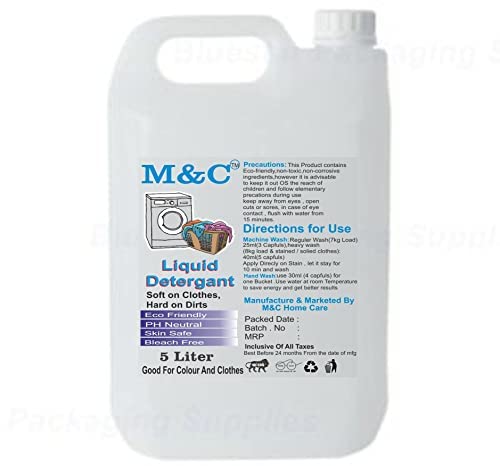 M&C HOMECARE Liquid Detergent Blue, All type for cloth, use for top load and front load Blue (5 L) (B0BY6B3V6C) Amazon Price History, Amazon Price Tracker