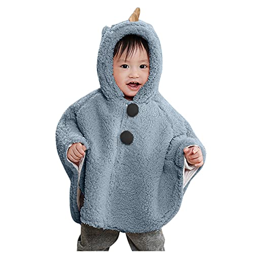 Fleece Sherpa Hooded Cloak Coat for Baby Girls Windproof Button Solid Color Outwear Toddler Boys Adorable Warm Clothes3