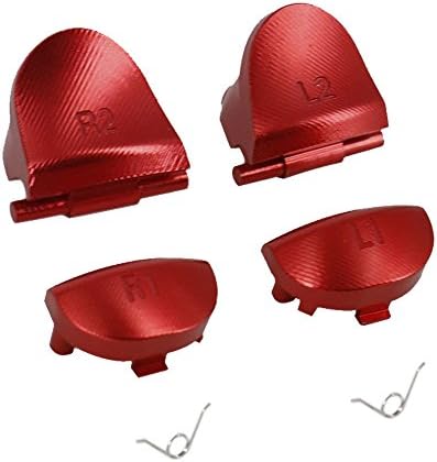 Aluminum Metal Trigger Buttons for PS4 Controller, YTTL Custom Metal L1 R1 L2 R2 Trigger Buttons for Playstation 4 DualShock 4 PS4 PS 4 PS4 Slim / PS4 Pro Play 4 Controller - Red