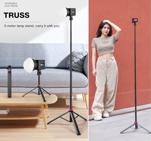 2 Meters Webcam Floor Tripod Stand Holder for Logitech C920/MX Brio 4K/C922/C930/Brio 500/Brio pro 4K/StreamCam Webcams/iPhone 16 15 14 13 and Samsung Smartphone and Action Cameras - Image 5