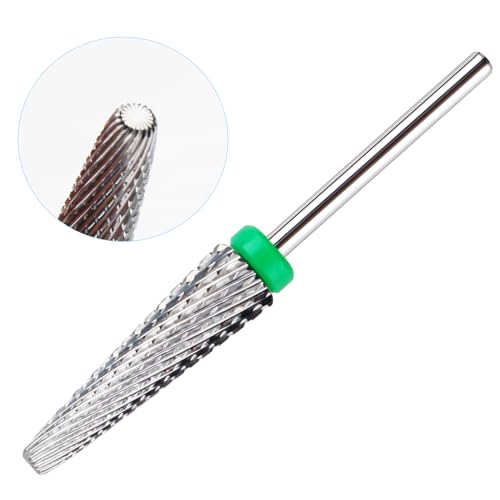 Brocas largas para uñas acrílicas con cabezal grueso C plateado 6