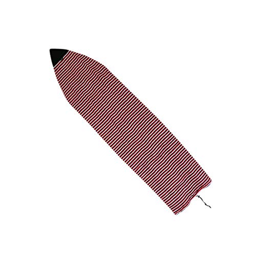 Inzopo 6ft / 7ft Surfboard Shortboard Stretch Sock Cover Surf Board Thruster Protective Day Bag Lightweight Red Black Striped 7ft