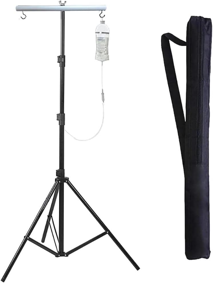 GIFTMAX Hospital Iv Drip Glucose Saline Stand For Multipurpose Adjustable Drip Stand With Carry Bag Iv Drip Stand For Home,Clinic,Hospital,Pack of 1