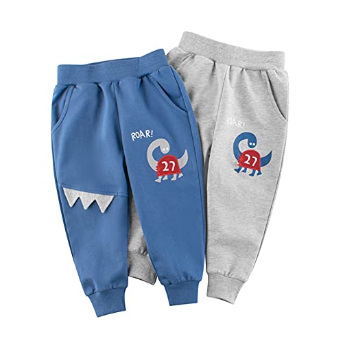 Image of HILEELANG Toddler Boy Sweatpants Kids Sport Jogger Cotton Casual Active Playwear Sweats Pants 2-Pack