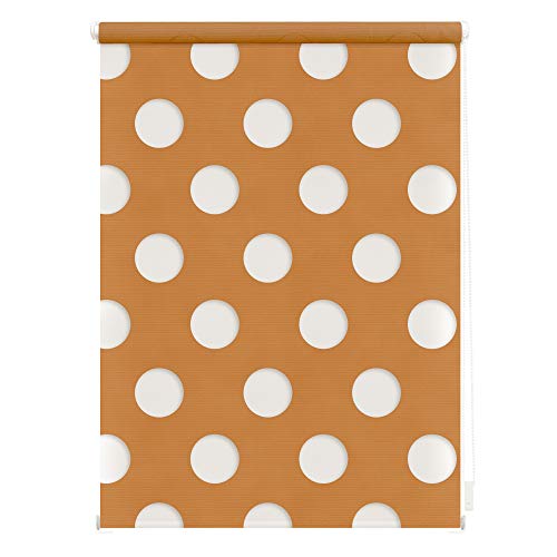 Lichtblick Doppelrollo Klemmfix ohne Bohren, Kreis, Blickdicht, Klemmträger-Montage, Sichtschutz, Wandmongtage, Deckenmontage, für Fenster Orange,110 cm x 150 cm (B x L)