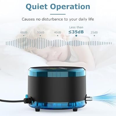 hygger Aquarium Air Pump Dual Outlet, Quiet Powerful Fish Tank Aerator 4W/8W, Adjustable Oxygen Pump with Air Stone, Bubbler for Fish Tank Up to 200 Gallon