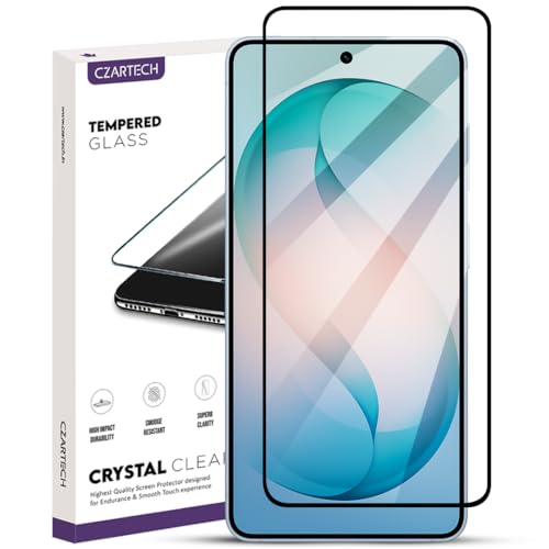 Image of Czartech Tempered Glass for Samsung Galaxy S26 | Edge to Edge Full Coverage Screen Protector | HD Clear Display | Smooth Touch Response | 9H Scratch Resistant Protective Glass