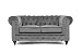 Classic Modern Scroll Arm Velvet large Love Seat Sofa in Colors Purple, Red, Black, Grey (Grey)