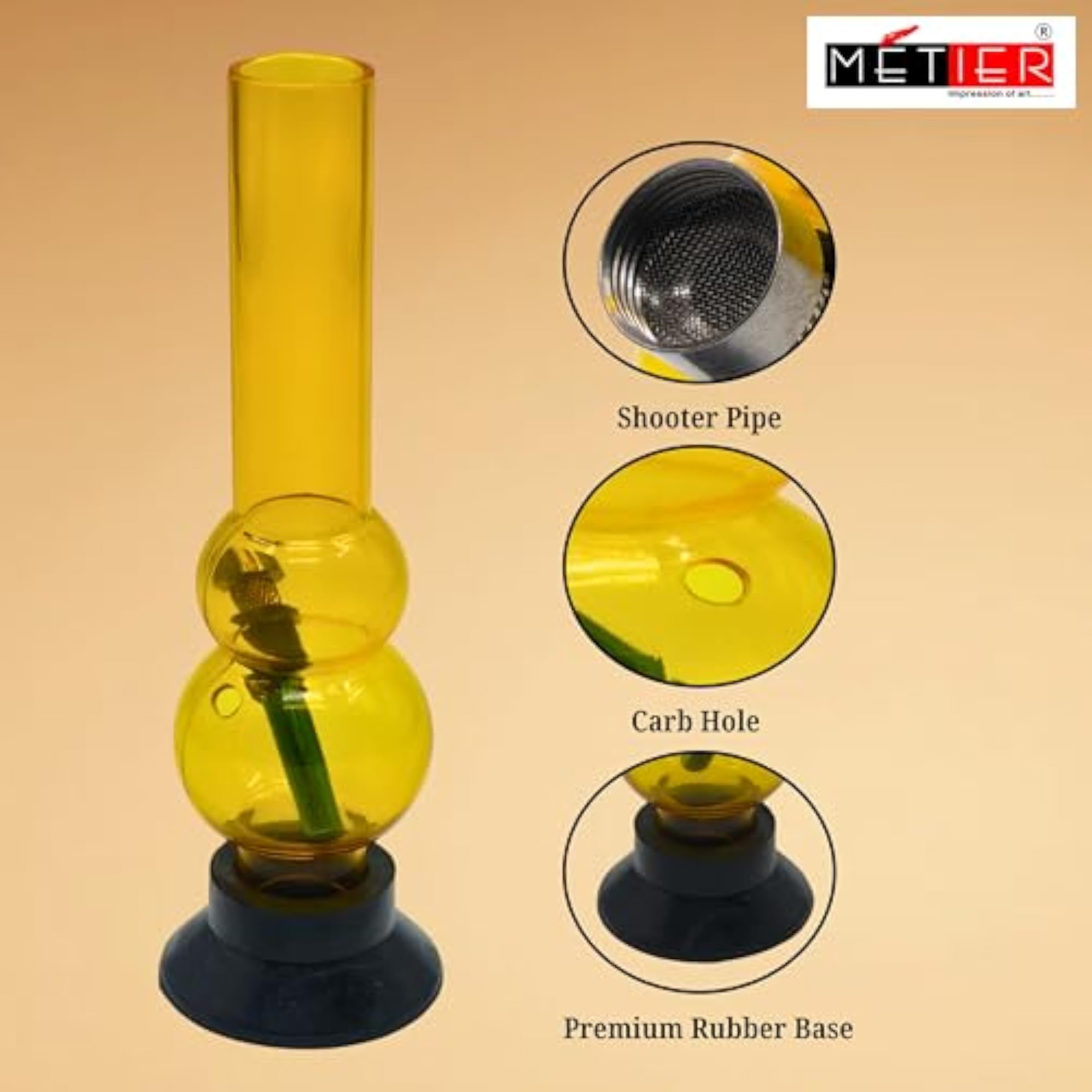 12 Inch Water Pipe Acrylic Bong, Compact and Durable