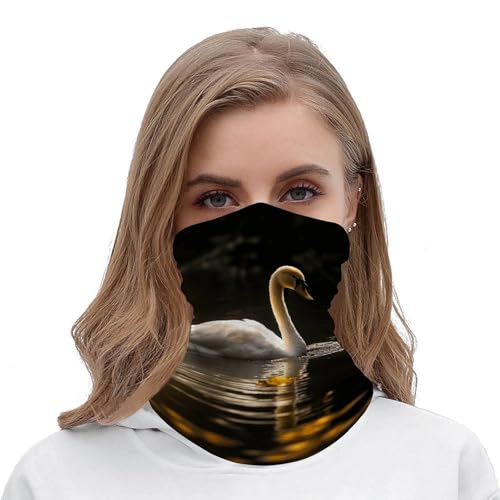 Neck Gaiter Face Mask Breathable Wind-Proof Face Cover White Swan Swimming Sun Cooling Dustproof Mask Balaclava Bandana Headwear for Men Women miniatura 4