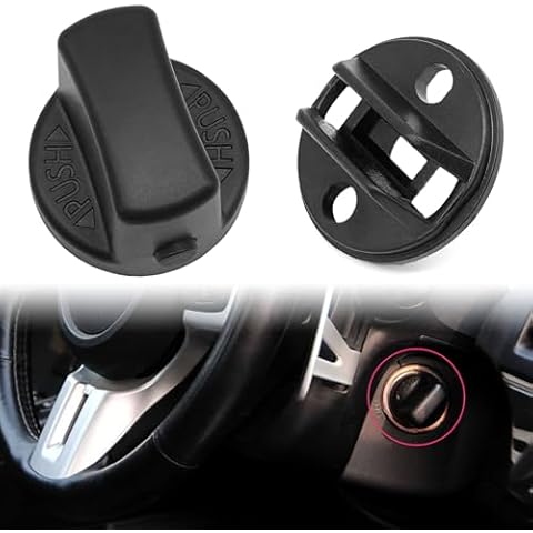 Pleoos Lgnition Key Knob Push Turn Switch & Insert Set Compatible with Mitsubishi Lancer 2008-2017 Outlander 2007-2013 4408A167 4408A031-keyless Start Ignition Button Cover