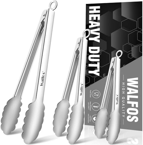 Walfos Stainless Steel Tongs, 3-Piece Set (7