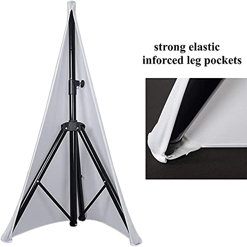 Ucare Floor Speaker Stand Covers Metal Heavy Duty Support Stand Cover For Weddings Banquets Events 3 Sided Triangular Dj Speaker Stand Tripod Cover Scrim (Two Pack-White) #TOP3