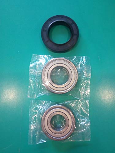 Kit cuscinetti + guarnizione para acqua per cestello lavatrice Haier nr. 1 cuscinetto originale SKF 6205ZZ diametro interno: 25mm, diametro esterno: 52mm, larghezza: 15mm, tipo: Ermetico antipolvere nr. 1 cuscinetto originale SKF 6204ZZ diametro interno: 20mm, diametro esterno: 47mm, larghezza: 14mm, tipo: Ermetico antipolvere nr. 1 para acqua 35x56x10/11,5 diametro esterno: 56mm, diametro interno: 35mm, spessore: 10mm