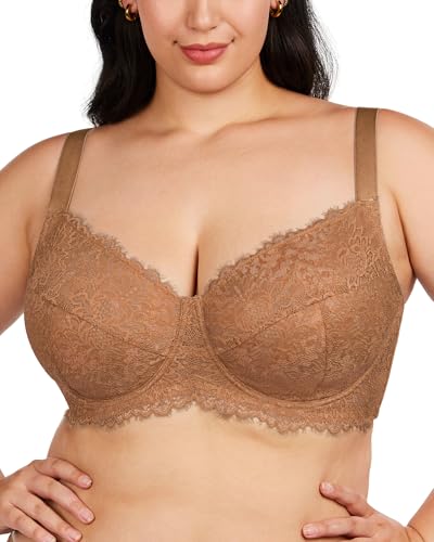 Image of HSIA Minimizer Bra for Women - Plus Size Full Coverage Lace Bra with Underwire, Non Padded