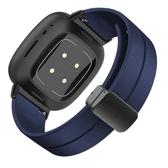 Image of YODI Watch Band Compatible with Fitbit Versa 4 / Fit bit Versa 3 / Fitbit Sense /Sense 2 Band, Soft Replacement Silicone Wristband for Women Flexible Waterproof Sport Watch Strap for Men Large