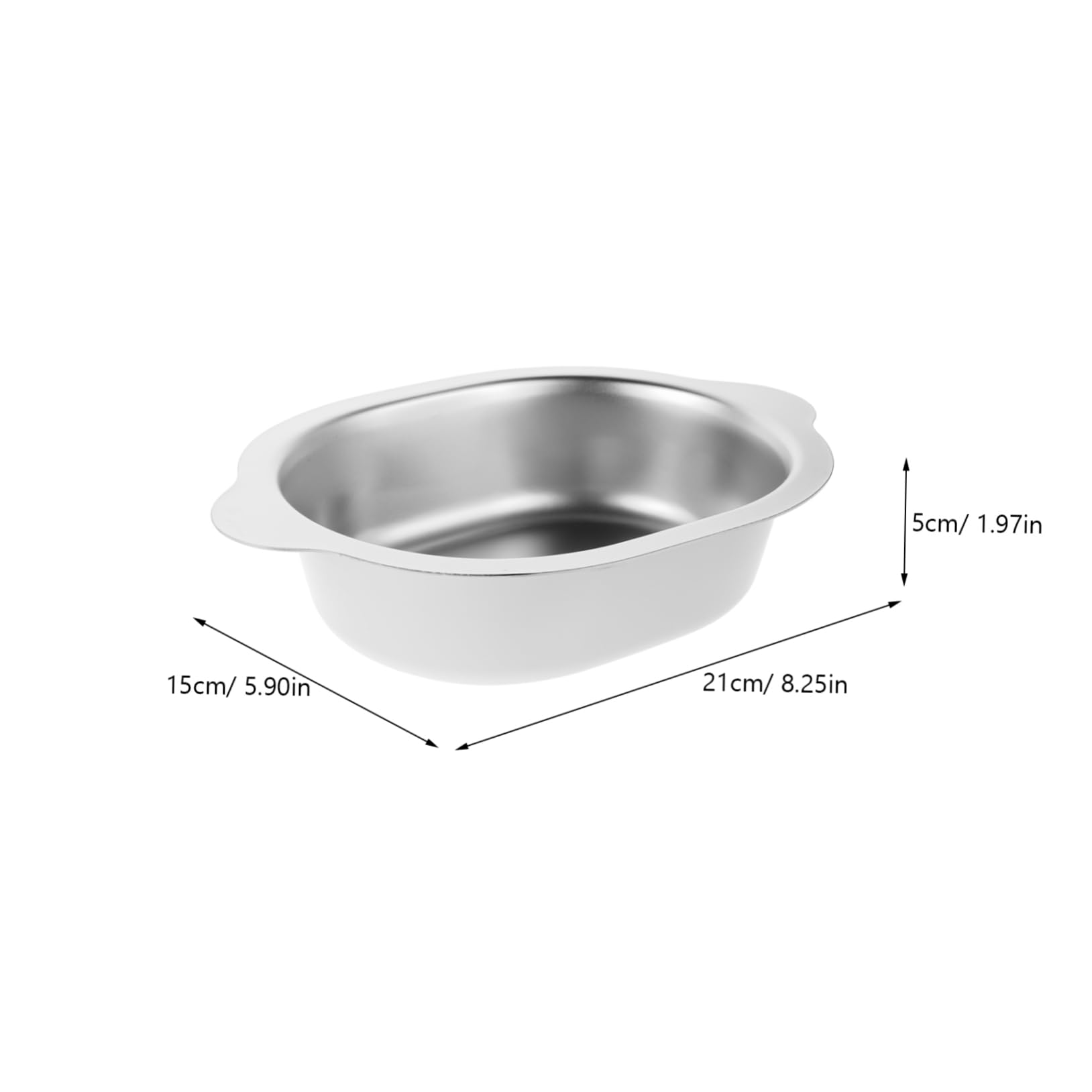 Garneck Oval Stainless Steel Salad Bowl Stylish for Large Capacity Easy to Use