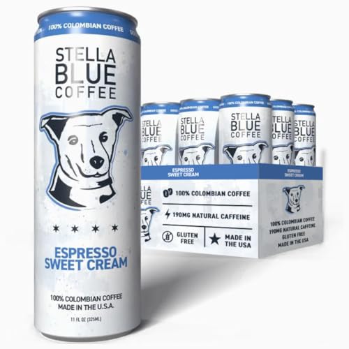 Espresso Sweet Cream Latte Cans, Colombian Coffee Beans, 11oz Can, 12-Pack