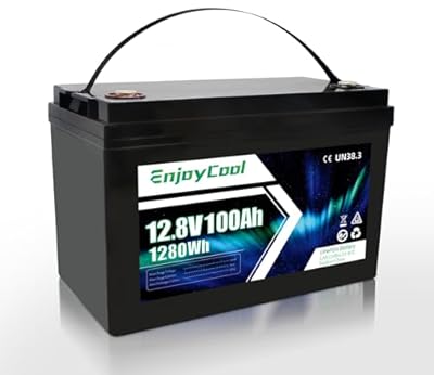 EnjoyCool 12V 100Ah LiFePO4 Battery Built-in 100A BMS,Group 31 Lithium Batteries Deep Cycle & 10 Years Lifespan for RV, Solar Energy, Off Grid, Trolling Motor
