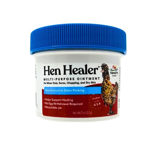Manna Pro Hen Healer Blue Wound Ointment 2 oz | Lanolin-Based Poultry Skin Treatment for Cuts Scrapes & Pecking Injuries