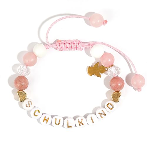 Geschenk Mädchen Armbänder, Ovanda Schulkind 2025 Schutzengel Armlet Rosa...