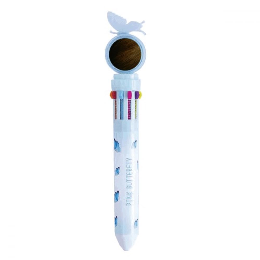 Fournitures scolaires stylo bille rétractable multicolore motif cheveux