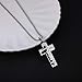 Susook Football Cross Necklace for Boys Bible Verse I CAN DO All Things Stainless Steel Sport Pendant for Men(Silver)