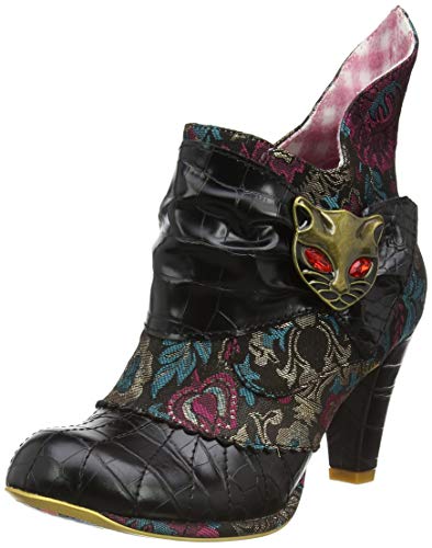 Irregular Choice Miaow, Botas Cortas al Tobillo para Mujer, Negro y Floral, 41 EU