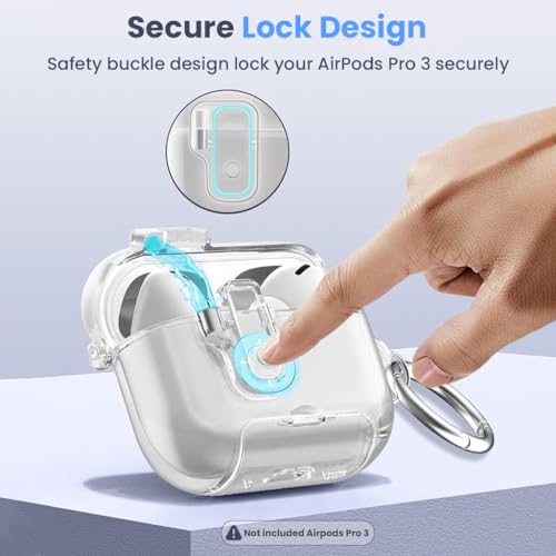 Image of ZORBES Compatible with Airpods Pro 3 case, Silicone Earbud Charging Case Cover for Apple AirPods Pro 3, Anti-Scratch Protective Skin Cover with Carabiner, White