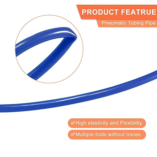 Image of MECCANIXITY PU Air Line Tubing Hose Tube Blue, 6mmx4mm 160M 525ft for Fluid Transfer, Air Compressor